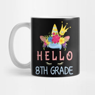 Flowers Unicorn Student Hello 8th Grade Class Back To School Mug